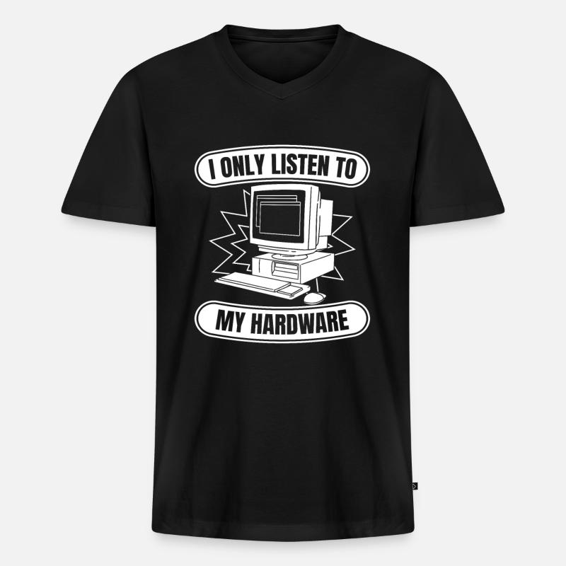Entwickler Coder Programmierer Hardware - Männer Premium Bio T-Shirt mit V-Ausschnitt - Schwarz