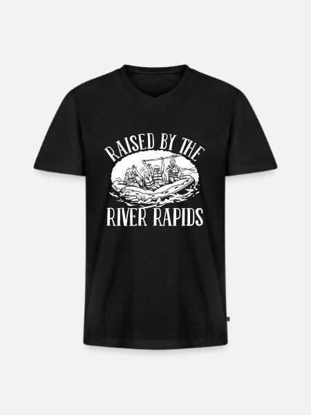 Rafting en eau vive - T-shirt encolure en V Premium bio Homme - noir