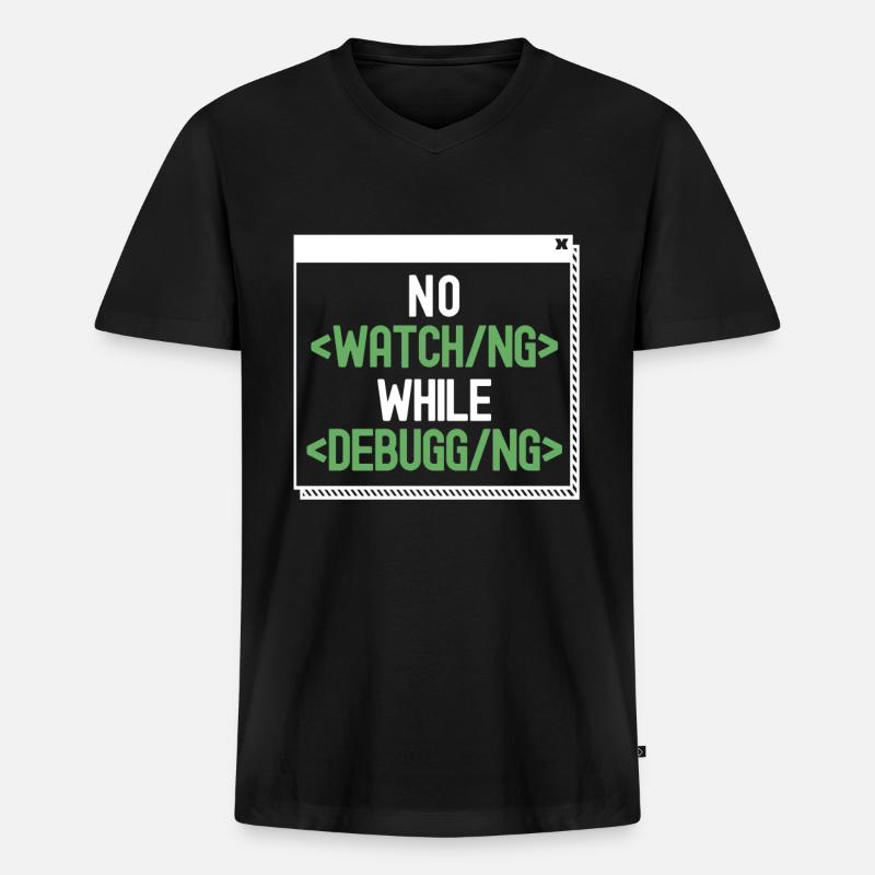 Développeur Coder Programmeur Humour - T-shirt encolure en V Premium bio Homme - noir