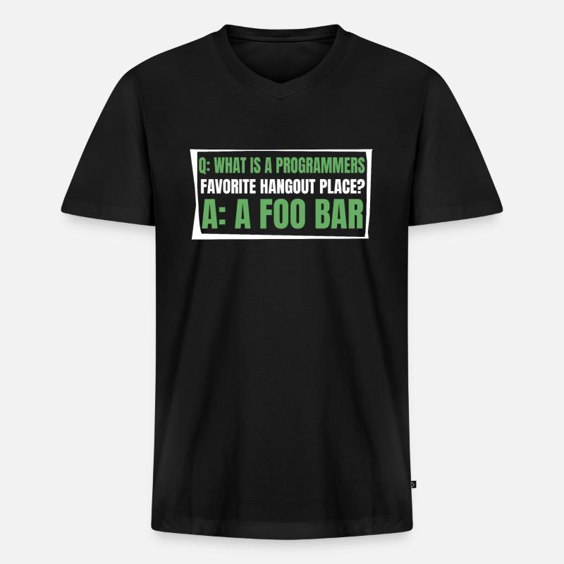 Entwickler Coder Programmierer Lustig - Männer Premium Bio T-Shirt mit V-Ausschnitt - Schwarz