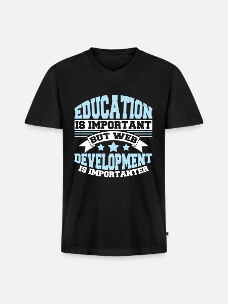 Web Developer Web Developer Funny - Men's Premium Organic T-shirt with V-neck - black