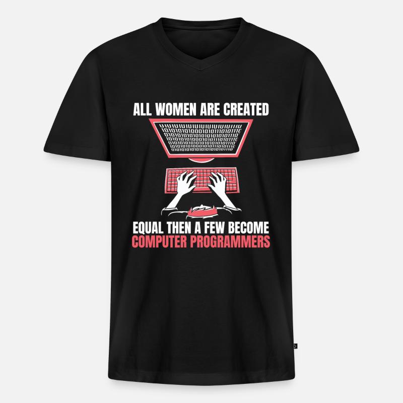Entwickler Coder Programmierer Computer - Männer Premium Bio T-Shirt mit V-Ausschnitt - Schwarz