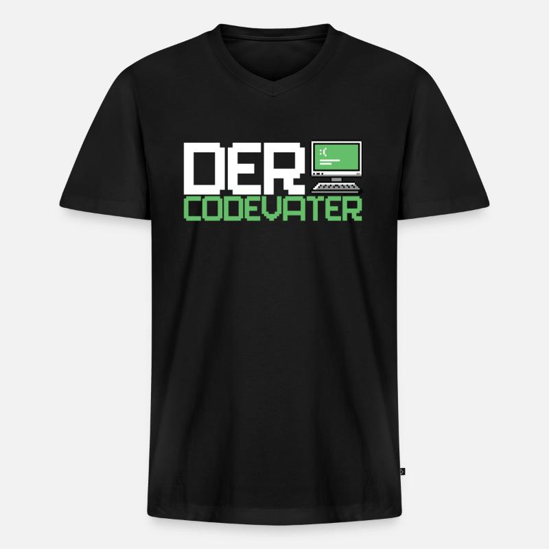Developer, Coder, Programmer, Computer - Men's Premium Organic T-shirt with V-neck - black