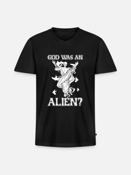 Christ Christianity Extraterrestrial Jesus - Men's Premium Organic T-shirt with V-neck - black