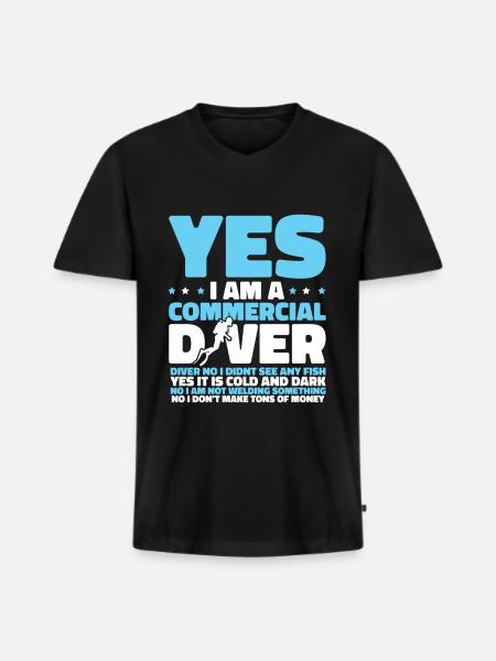 Diving Diver Commercial Diving - Men's Premium Organic T-shirt with V-neck - black