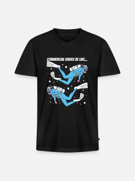 Diving Diver Commercial Diving - Men's Premium Organic T-shirt with V-neck - black