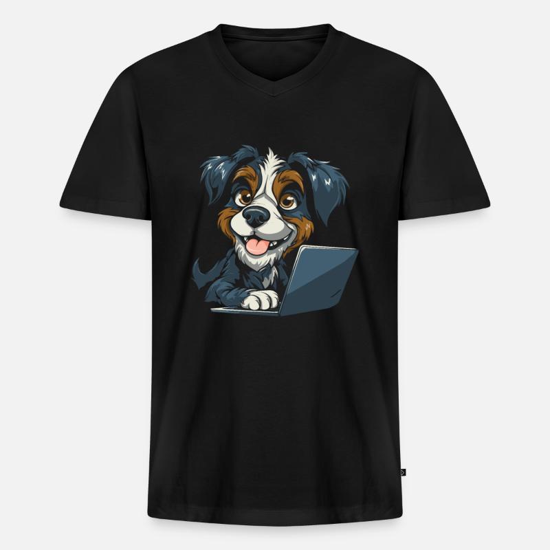 Web Developer Web Developer Cute - Men's Premium Organic T-shirt with V-neck - black