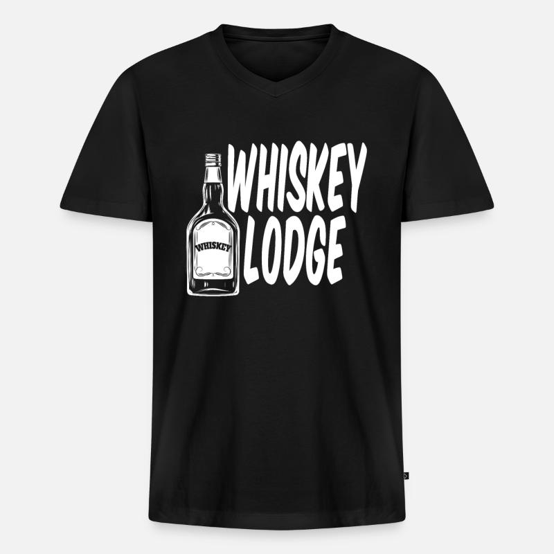 Whisky Whiskey - Männer Premium Bio T-Shirt mit V-Ausschnitt - Schwarz