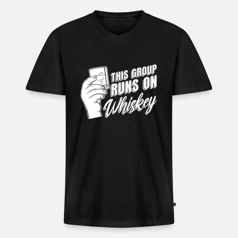 Whisky Whiskey - Männer Premium Bio T-Shirt mit V-Ausschnitt - Schwarz