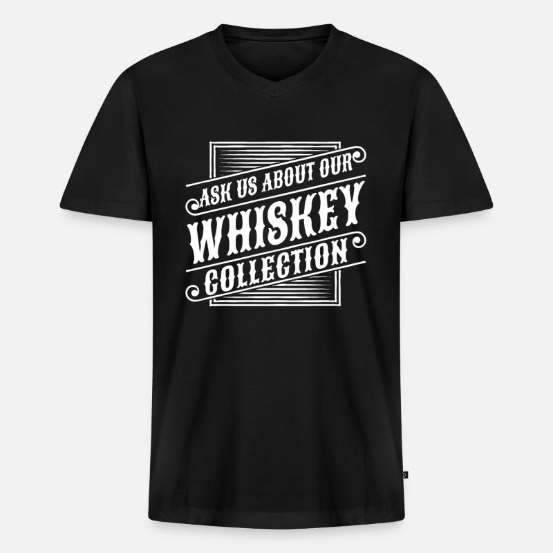 Whisky Whiskey - Männer Premium Bio T-Shirt mit V-Ausschnitt - Schwarz
