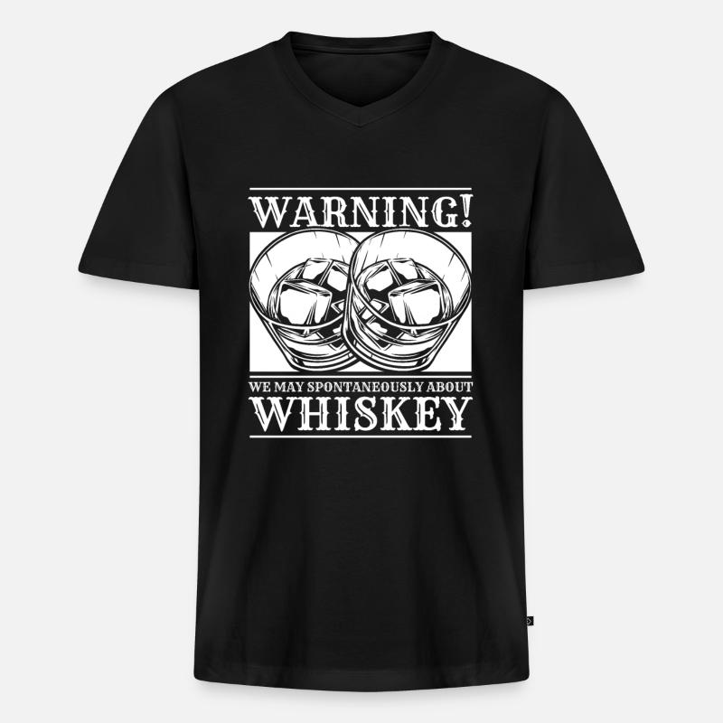 Whisky Whiskey - Männer Premium Bio T-Shirt mit V-Ausschnitt - Schwarz