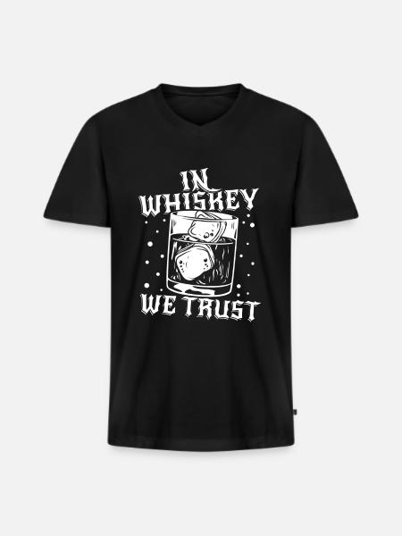 Whisky Whiskey - T-shirt encolure en V Premium bio Homme - noir