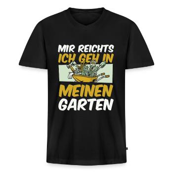 Hobbygärtner Garten Lustig - Männer Premium Bio T-Shirt mit V-Ausschnitt - Schwarz - Vorne - Nico (187cm)
