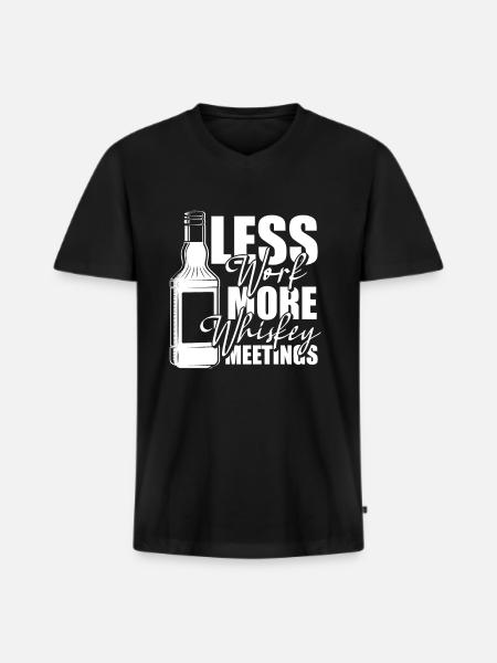 Whisky Whiskey - T-shirt encolure en V Premium bio Homme - noir