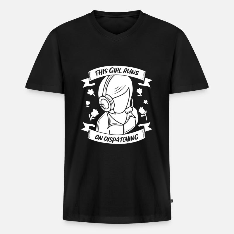 Notruf Leitstelle Einsatzzentrale - Männer Premium Bio T-Shirt mit V-Ausschnitt - Schwarz