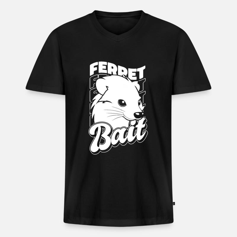 Frettchen Iltis - Männer Premium Bio T-Shirt mit V-Ausschnitt - Schwarz