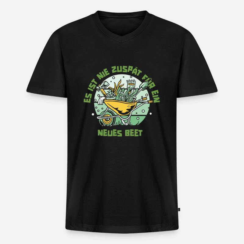 Hobbygärtner Garten Witzig - Männer Premium Bio T-Shirt mit V-Ausschnitt - Schwarz