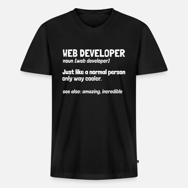 Web Entwickler Webdeveloper - Männer Premium Bio T-Shirt mit V-Ausschnitt - Schwarz