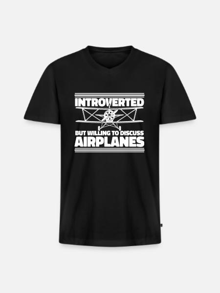 Airplane Mechanic - Men's Premium Organic T-shirt with V-neck - black