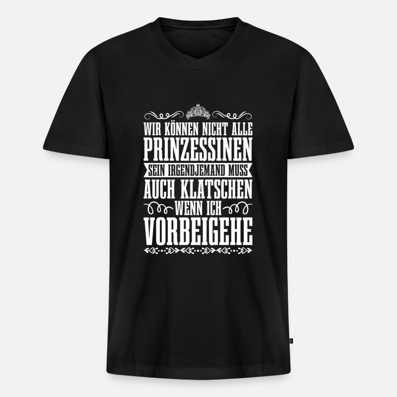 Prinzessin Krone - Männer Premium Bio T-Shirt mit V-Ausschnitt - Schwarz