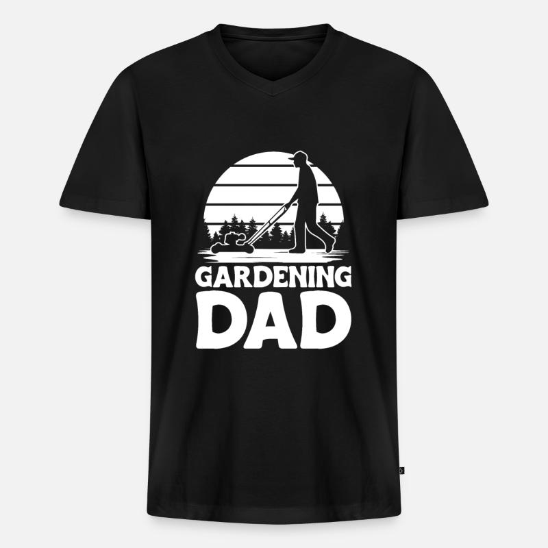 Hobbygärtner Garten Gartenvater - Männer Premium Bio T-Shirt mit V-Ausschnitt - Schwarz