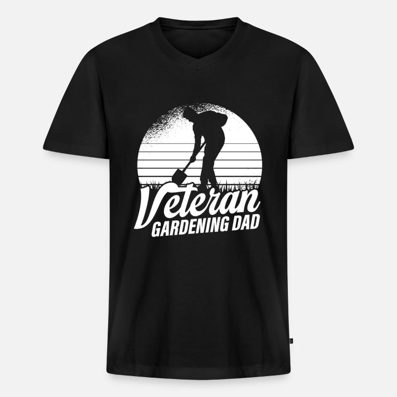 Hobbygärtner Garten Gartenvater - Männer Premium Bio T-Shirt mit V-Ausschnitt - Schwarz