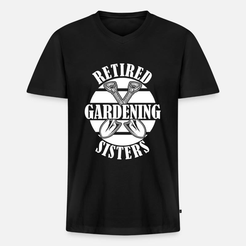 Hobbygärtner Garten Gartenschwester - Männer Premium Bio T-Shirt mit V-Ausschnitt - Schwarz