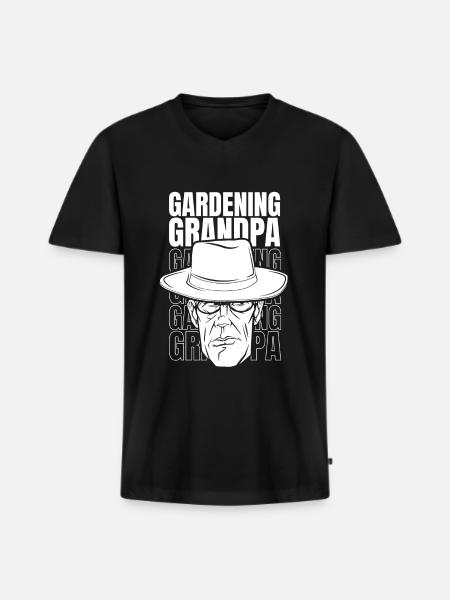 Hobbygärtner Garten Garten Opa - Männer Premium Bio T-Shirt mit V-Ausschnitt - Schwarz
