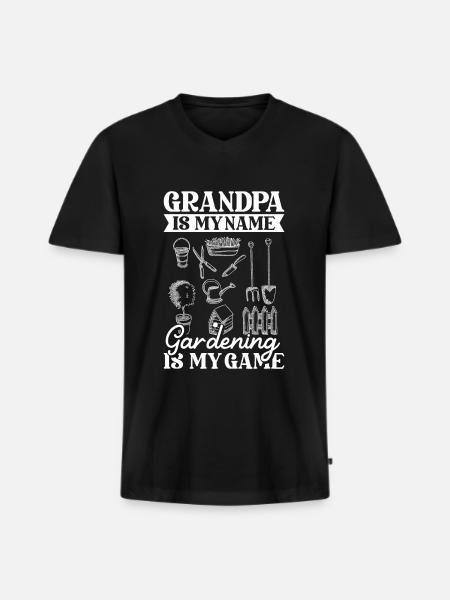Hobbygärtner Garten Garten Opa - Männer Premium Bio T-Shirt mit V-Ausschnitt - Schwarz