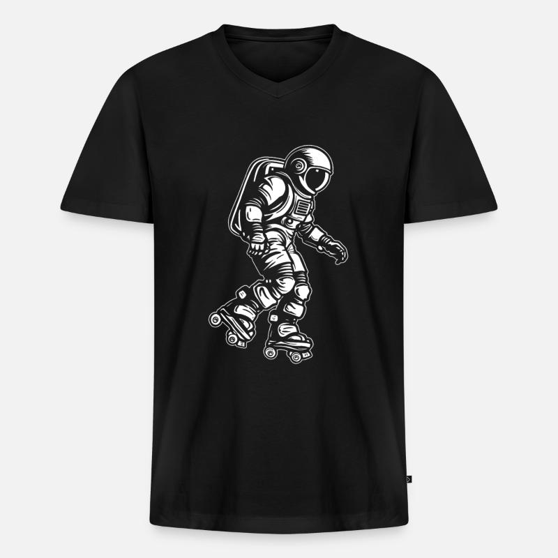 Rollschuhe Rollschuhlaufen - Männer Premium Bio T-Shirt mit V-Ausschnitt - Schwarz