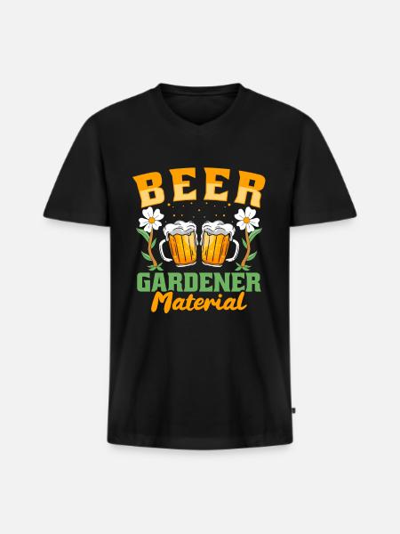 Hobbygärtner Garten Material Garten Bier - Männer Premium Bio T-Shirt mit V-Ausschnitt - Schwarz
