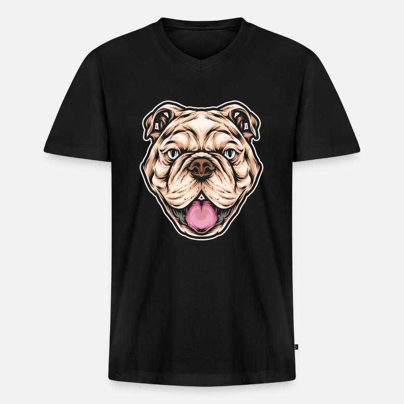 Pitbull Pitbull Verbot - Männer Premium Bio T-Shirt mit V-Ausschnitt - Schwarz