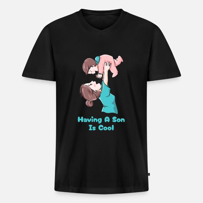 Mom Mutter Mutter - Männer Premium Bio T-Shirt mit V-Ausschnitt - Schwarz