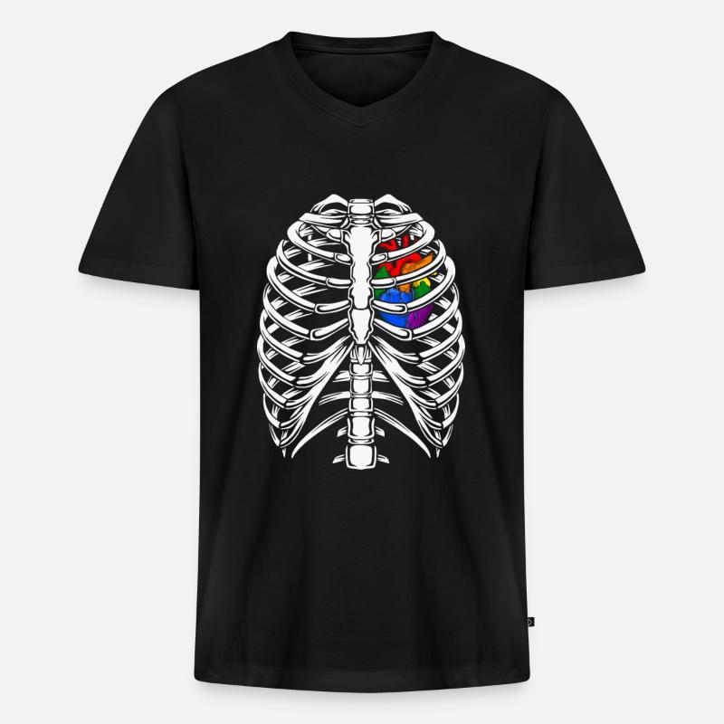 Genderfluide Cool - Männer Premium Bio T-Shirt mit V-Ausschnitt - Schwarz