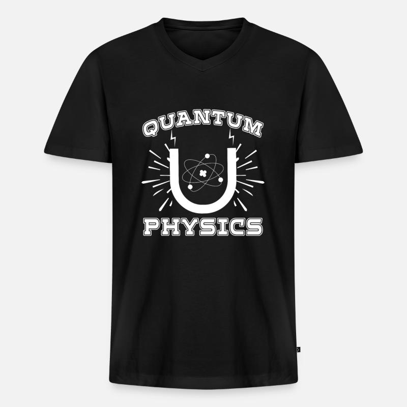 Physik Phyiker Reaktion Quantum Physics - Männer Premium Bio T-Shirt mit V-Ausschnitt - Schwarz