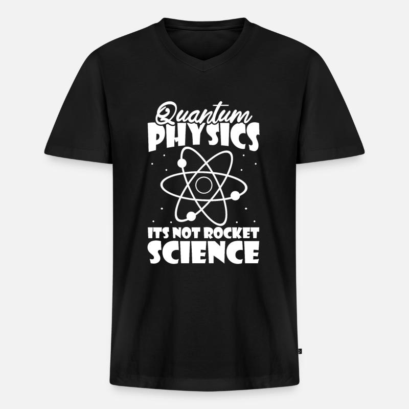 Physik Phyiker Quantenphysik - Männer Premium Bio T-Shirt mit V-Ausschnitt - Schwarz