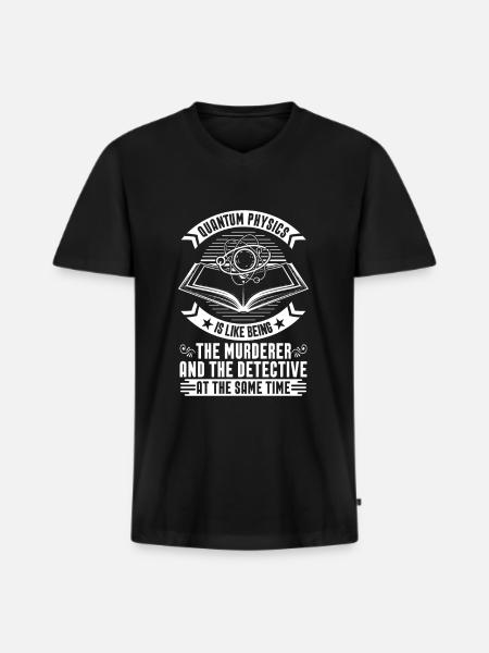 Physics Physicist Detective Quantum Physics - Men's Premium Organic T-shirt with V-neck - black