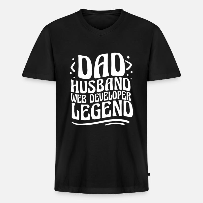 Web Entwickler Webdeveloper - Männer Premium Bio T-Shirt mit V-Ausschnitt - Schwarz
