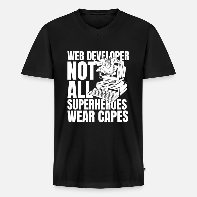 Web Entwickler Webdeveloper - Männer Premium Bio T-Shirt mit V-Ausschnitt - Schwarz
