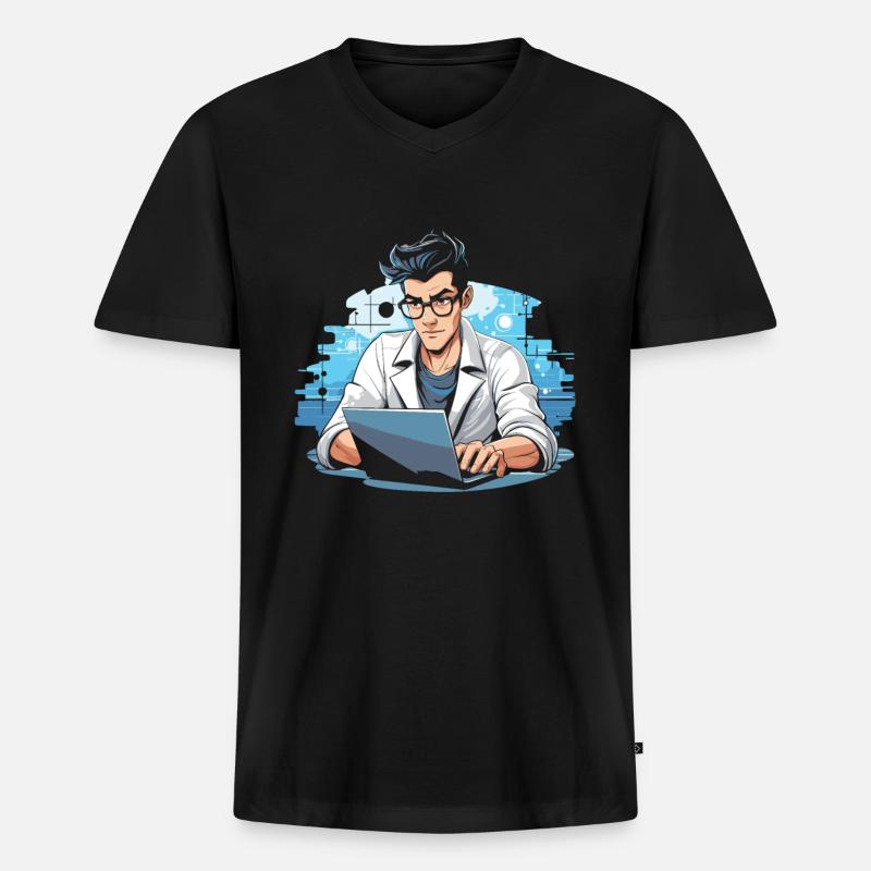 Data Science Data Analyst - Men's Premium Organic T-shirt with V-neck - black