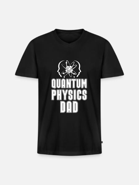 Physik Phyiker Papa Quantenphysik - Männer Premium Bio T-Shirt mit V-Ausschnitt - Schwarz