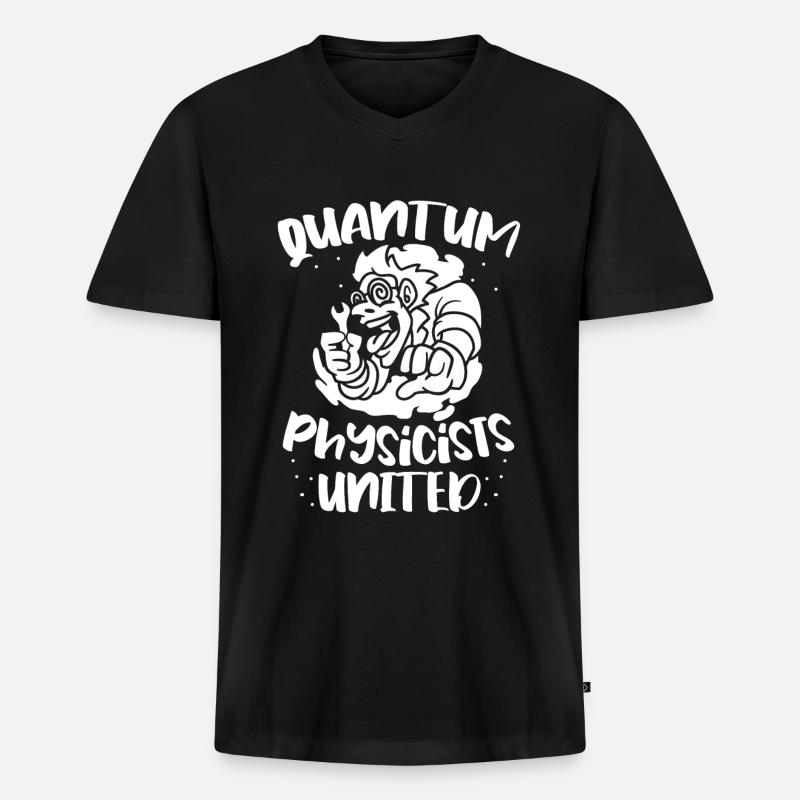 Physik Phyiker Quantenphysik - Männer Premium Bio T-Shirt mit V-Ausschnitt - Schwarz