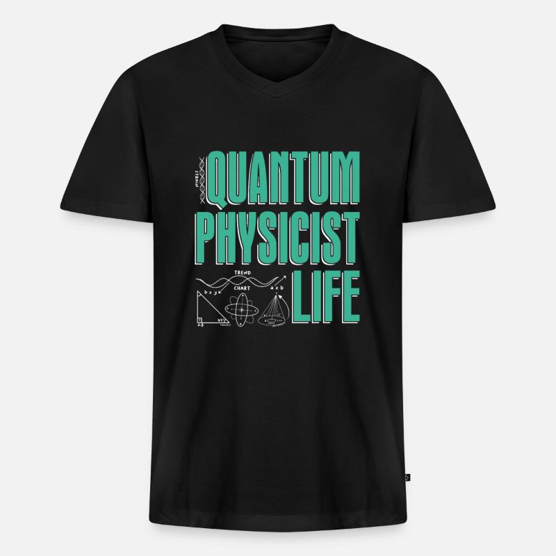 Physik Phyiker Berechnungen Quantenphysik - Männer Premium Bio T-Shirt mit V-Ausschnitt - Schwarz