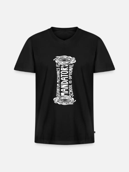 Physique Phyker Physique quantique obligatoire - T-shirt encolure en V Premium bio Homme - noir