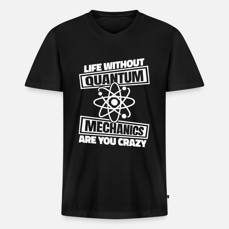 Physik Phyiker Quantenphysik - Männer Premium Bio T-Shirt mit V-Ausschnitt - Schwarz