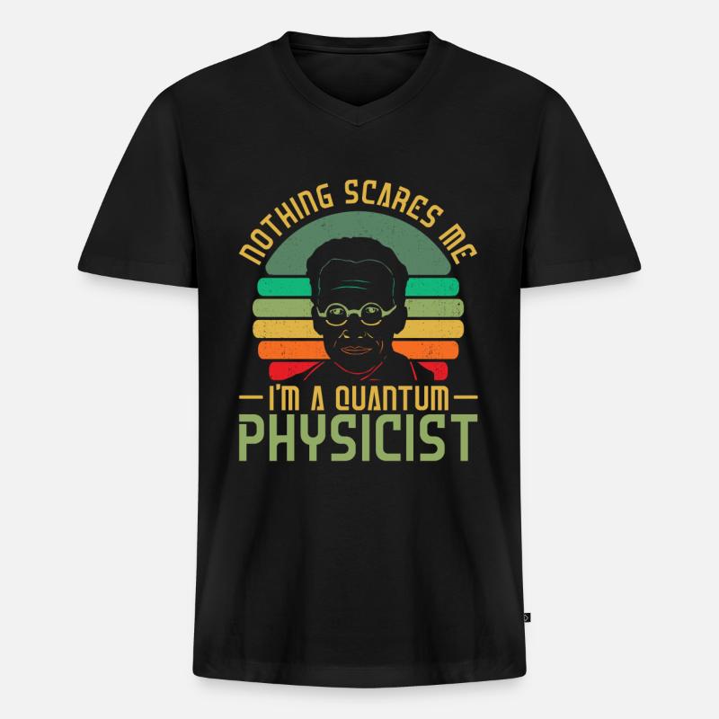 Physik Phyiker Gruselig Quantenphysik - Männer Premium Bio T-Shirt mit V-Ausschnitt - Schwarz