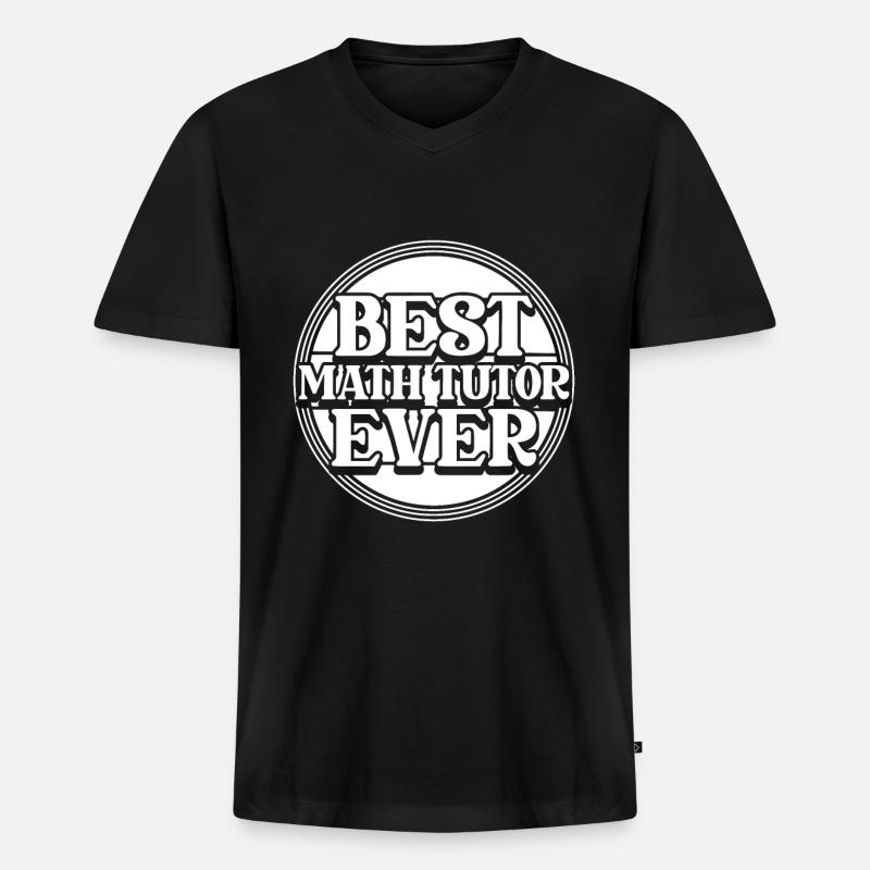 Math Teacher Math Teacher Math Tutor - Men's Premium Organic T-shirt with V-neck - black
