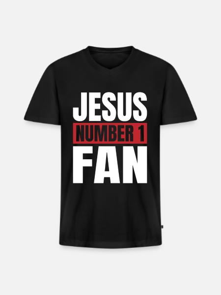 Christ Christianity Cool - Men's Premium Organic T-shirt with V-neck - black