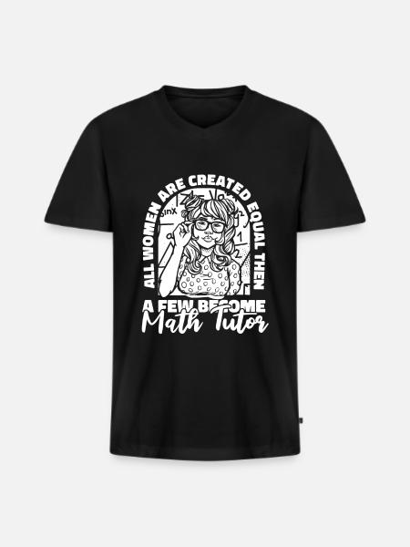 Math Teacher Math Teacher Female - Men's Premium Organic T-shirt with V-neck - black