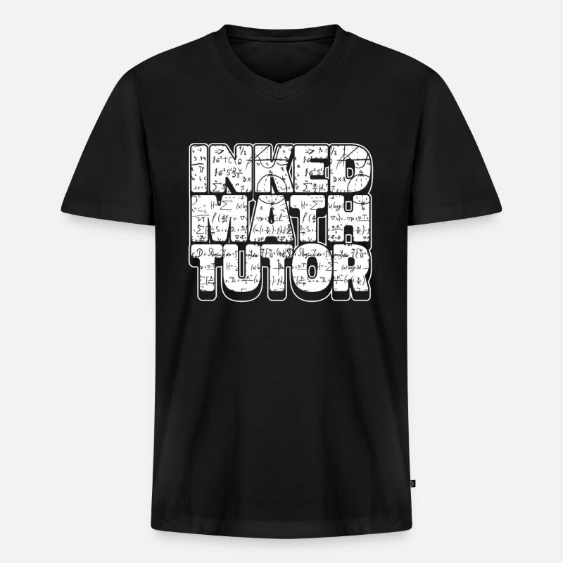 Mathelehrer Mathe Lehrer Eingefärbt - Männer Premium Bio T-Shirt mit V-Ausschnitt - Schwarz
